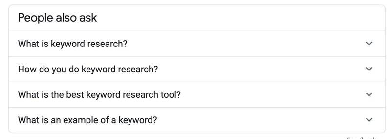 peoeple also ask keywords